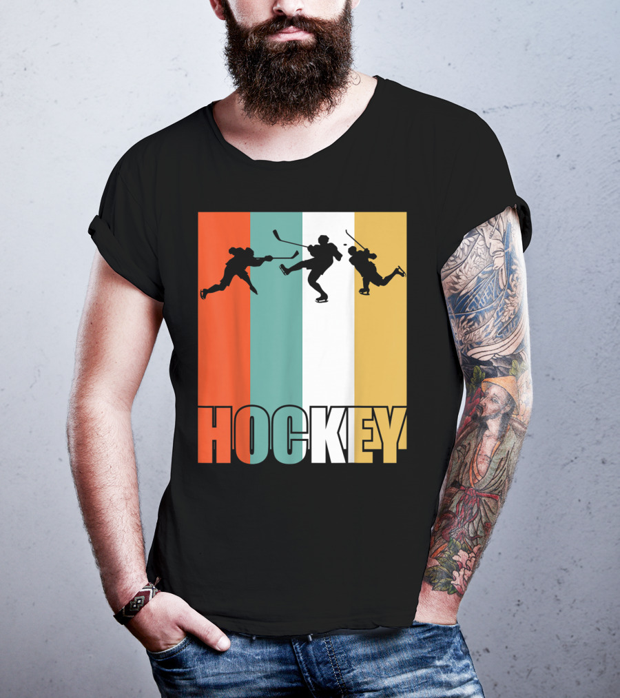 Vintage Ice Hockey Silhouette Classic Fan T-Shirt