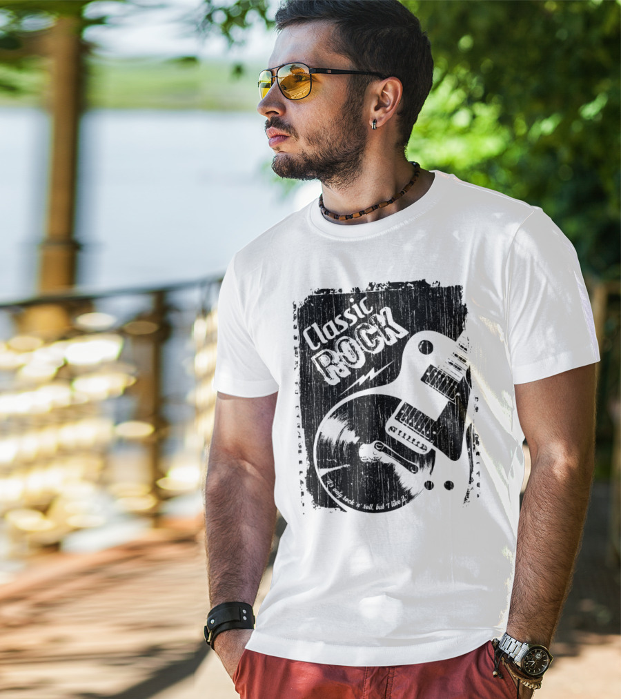 Classic Rock Guitar Vinyl Record Grunge T-Shirt