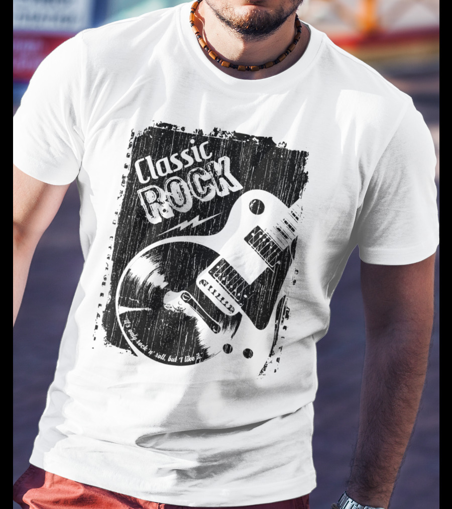 Classic Rock Guitar Vinyl Record Grunge T-Shirt