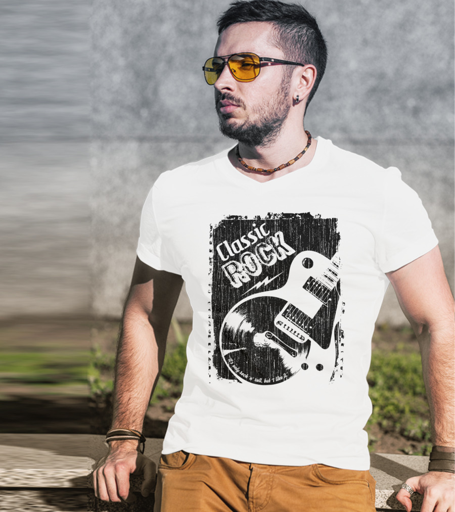 Classic Rock Guitar Vinyl Record Grunge T-Shirt