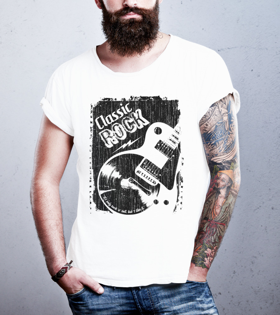 Classic Rock Guitar Vinyl Record Grunge T-Shirt