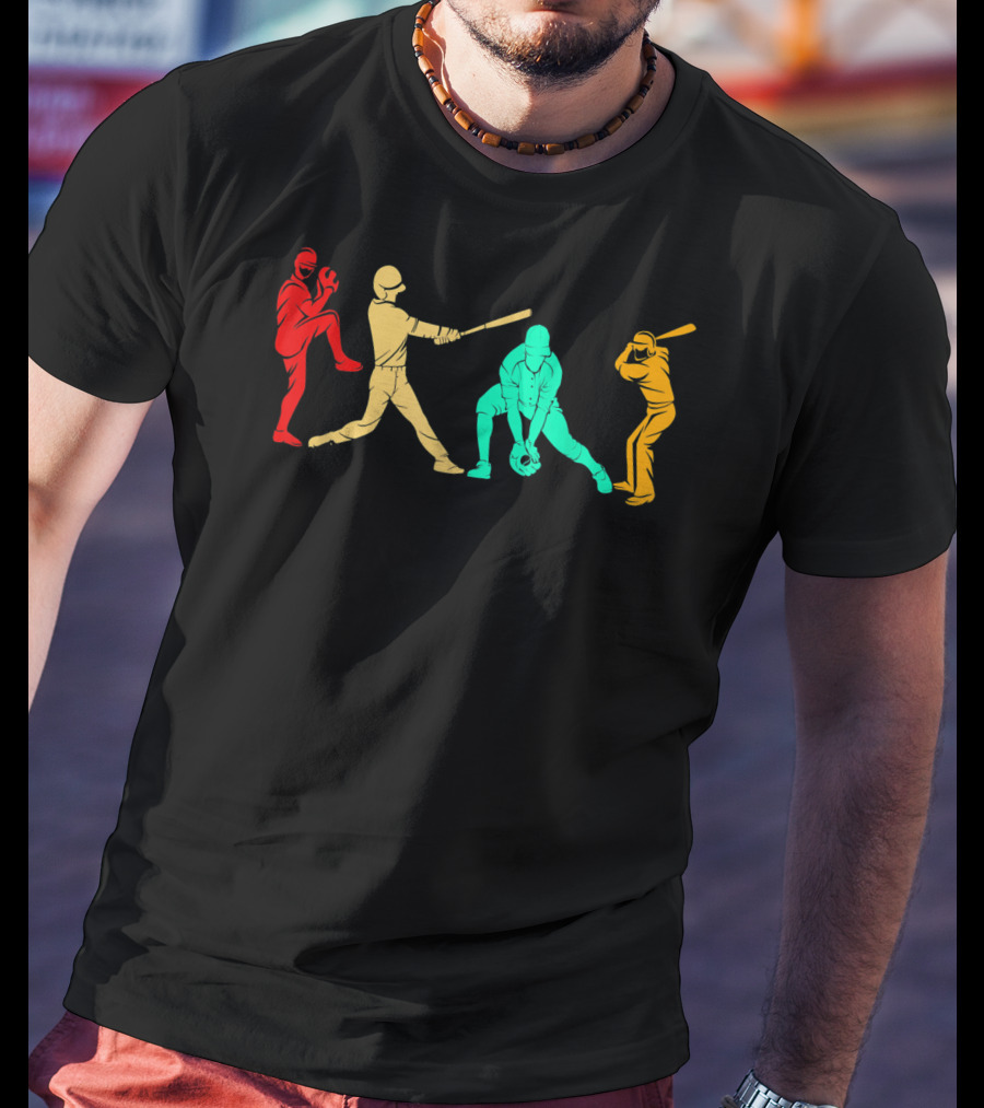 Classic Vintage Style Baseball Player T-Shirt
