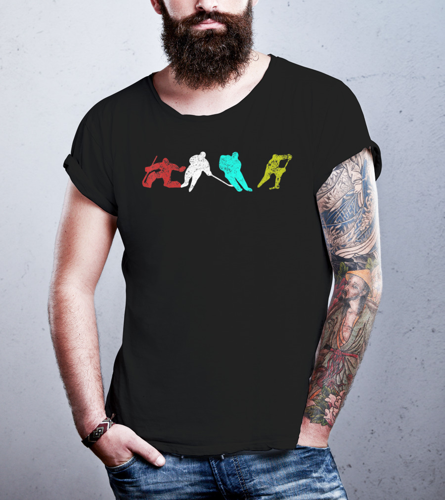 Classic Vintage Style Ice Hockey T-Shirt