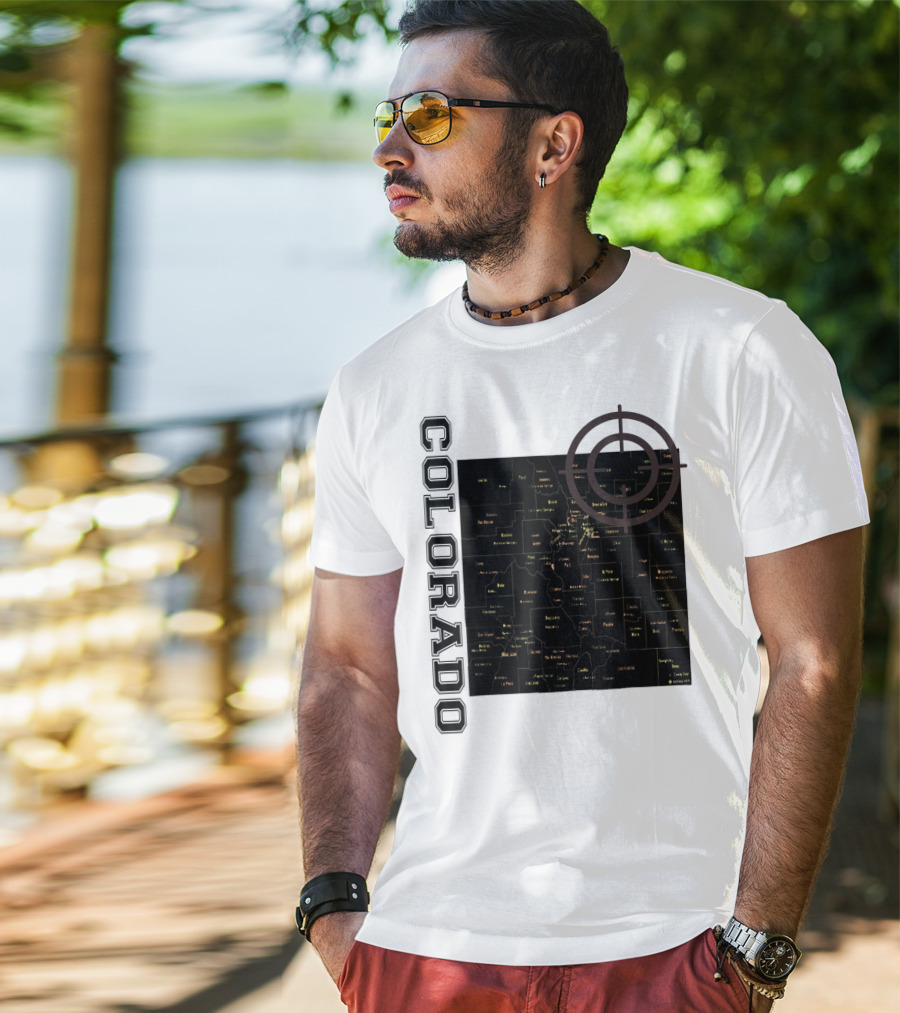 Colorado Maps With Classic Style And Fun Elements T-Shirt
