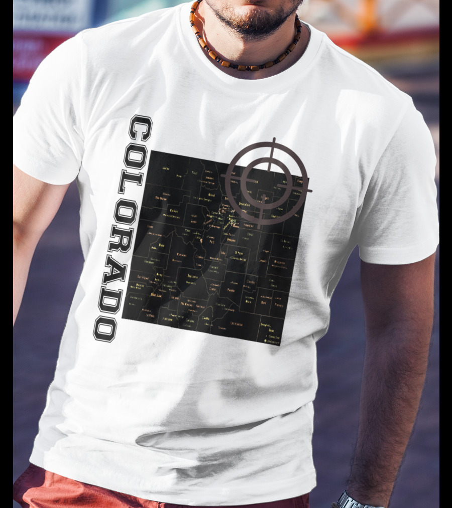 Colorado Maps With Classic Style And Fun Elements T-Shirt