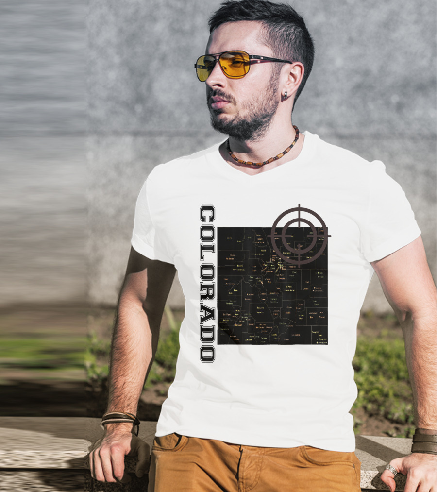 Colorado Maps With Classic Style And Fun Elements T-Shirt