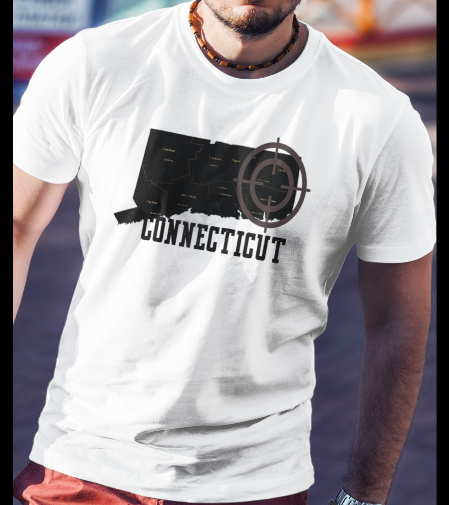 Connecticut Maps Vintage Style With Compass Overlay T-Shirt