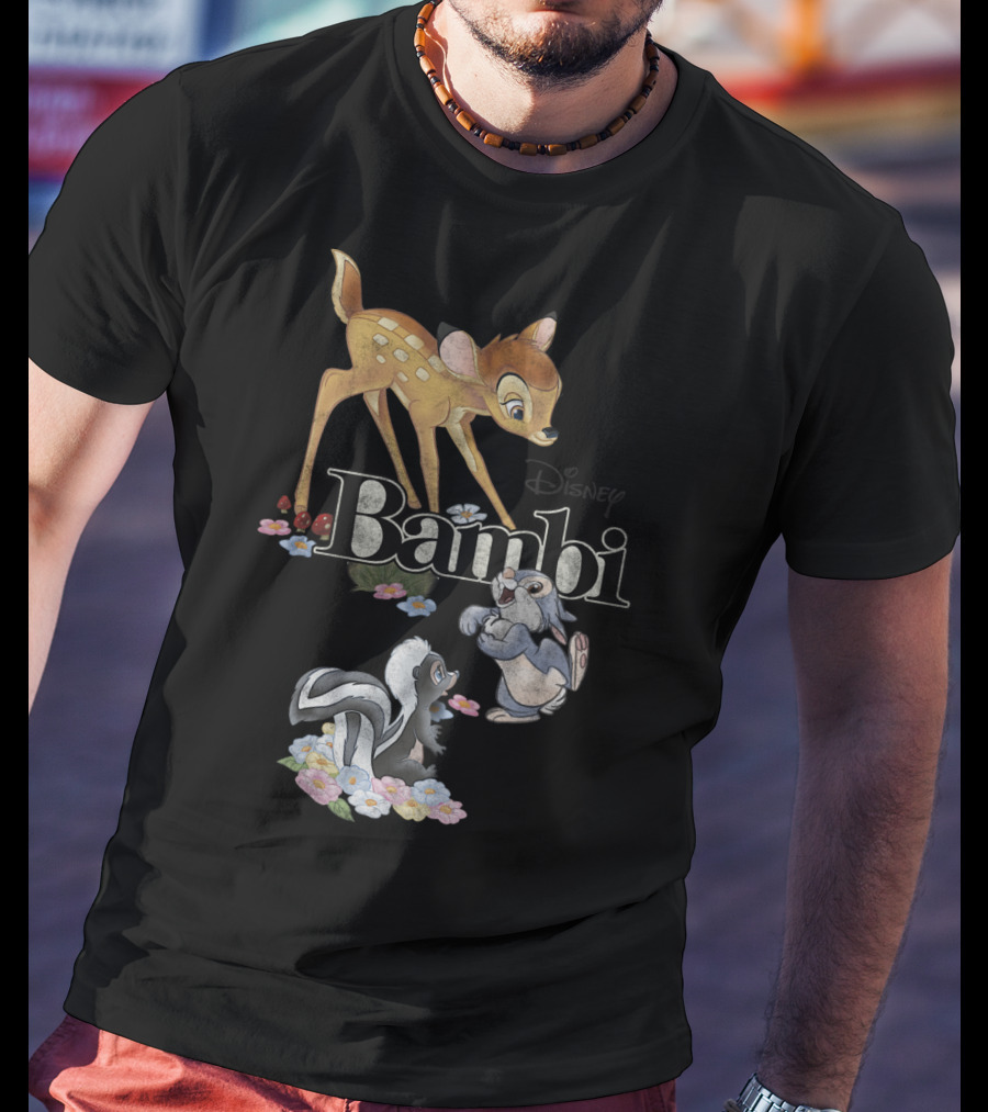 Disney Bambi Classic Group Shot Bambi Flower Thumper T-Shirt