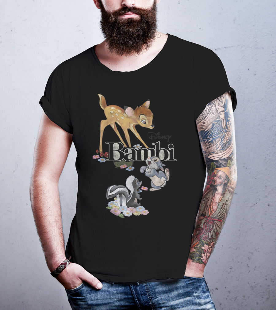 Disney Bambi Classic Group Shot Bambi Flower Thumper T-Shirt