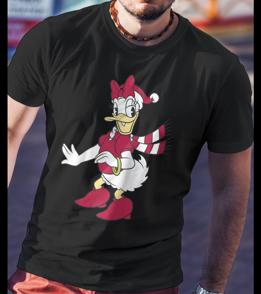 Disney Daisy Duck With Festive Holiday Scarf And Hat T-Shirt