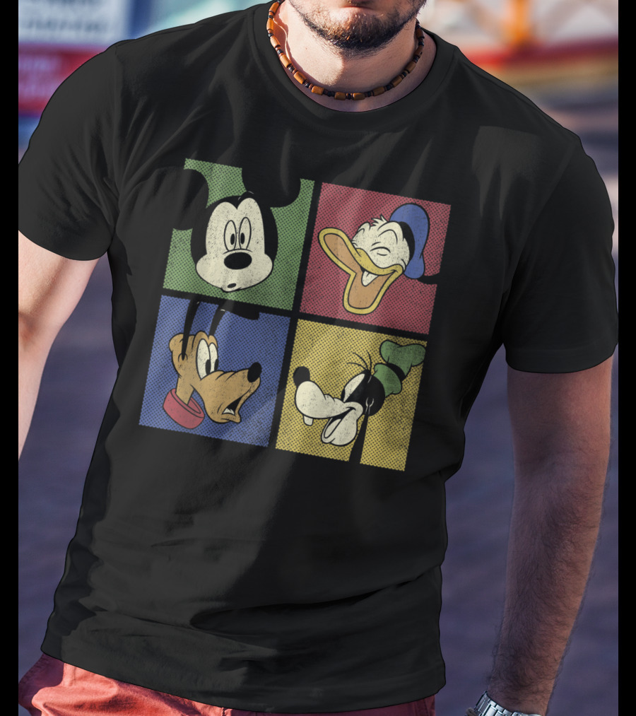 Mickey Mouse And Friends Classic Comic Style Quartet T-Shirt