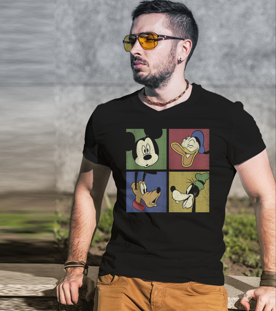 Mickey Mouse And Friends Classic Comic Style Quartet T-Shirt