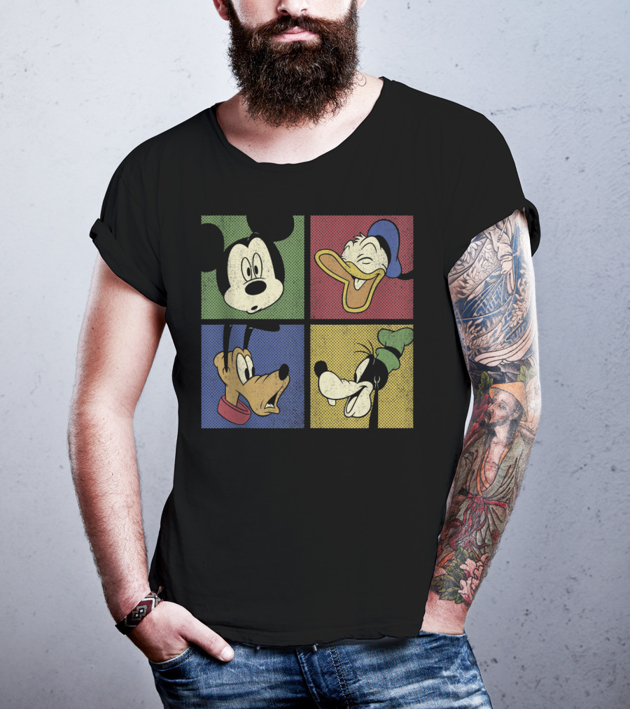Mickey Mouse And Friends Classic Comic Style Quartet T-Shirt