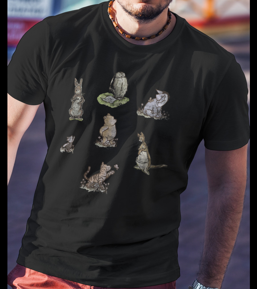 Disney Winnie The Pooh Piglet Tigger Eeyore Kanga Rabbit Classic Group Shot T-Shirt