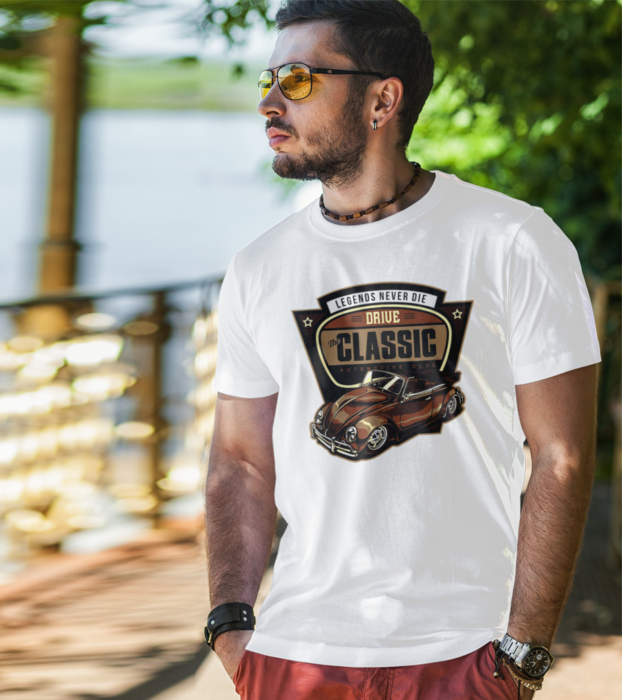Drive Legends Never Die The Classic Automotive Club T-Shirt