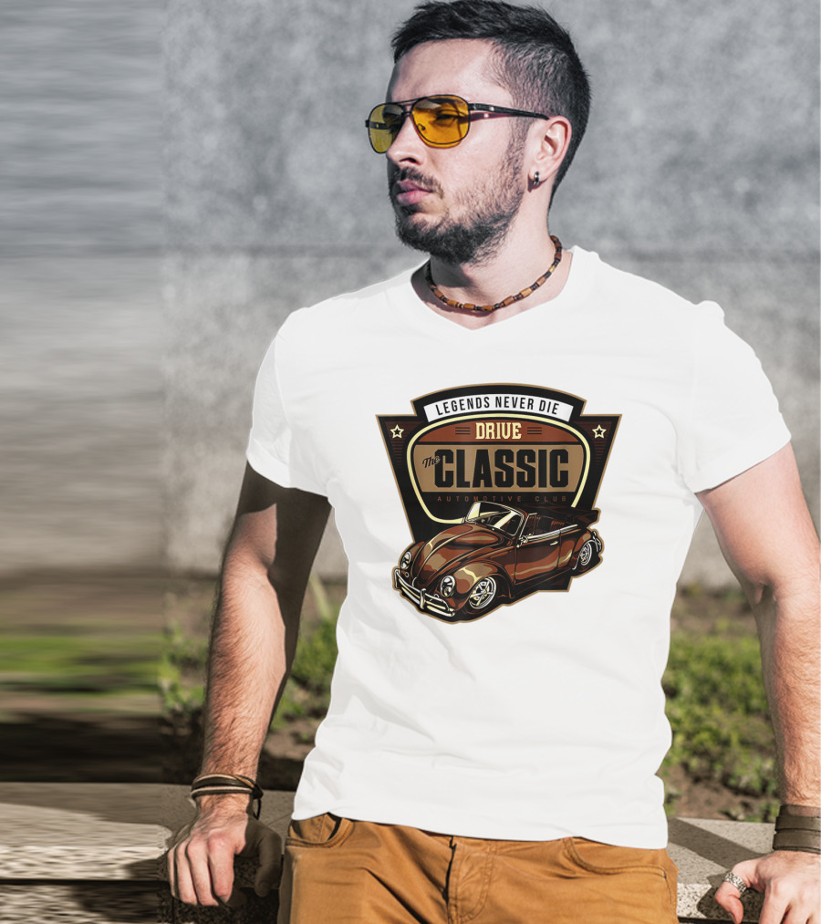 Drive Legends Never Die The Classic Automotive Club T-Shirt