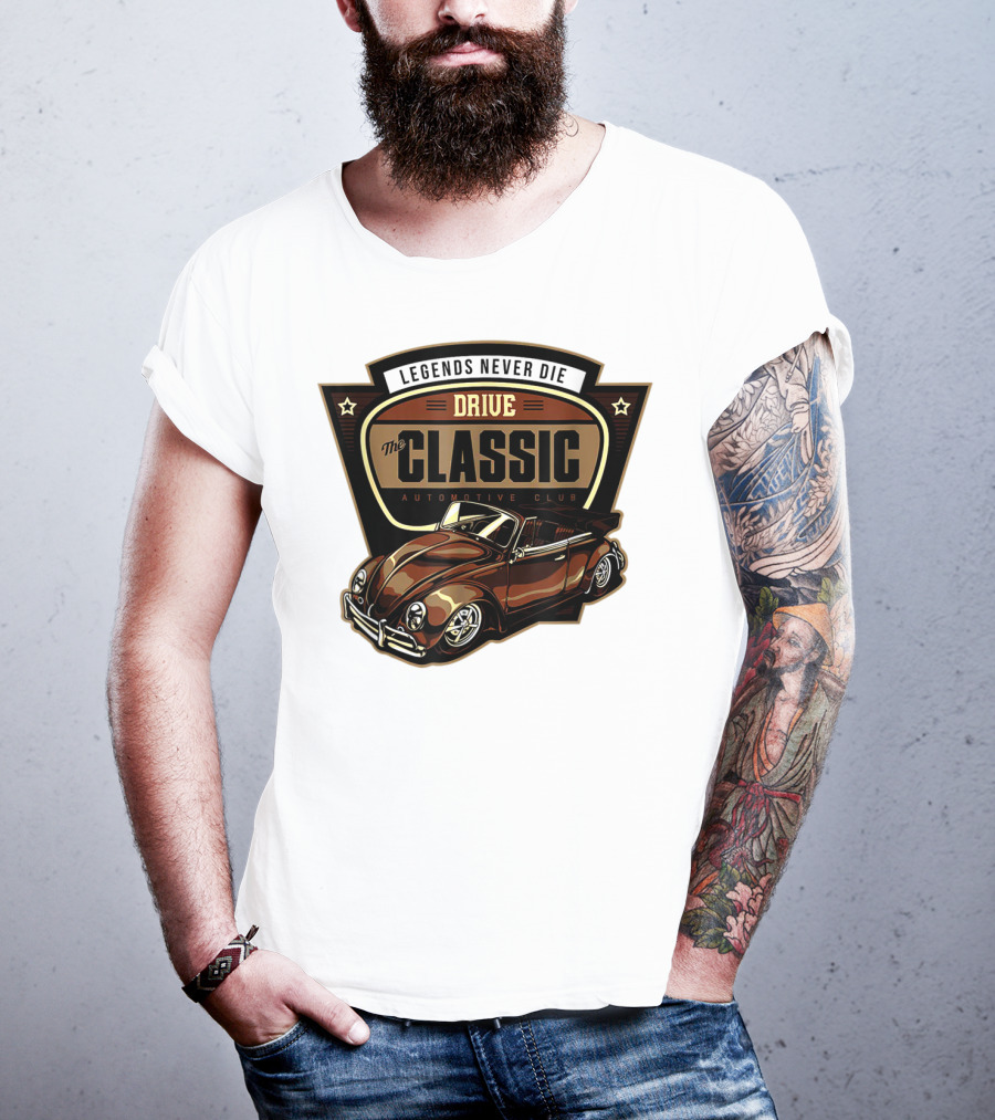 Drive Legends Never Die The Classic Automotive Club T-Shirt
