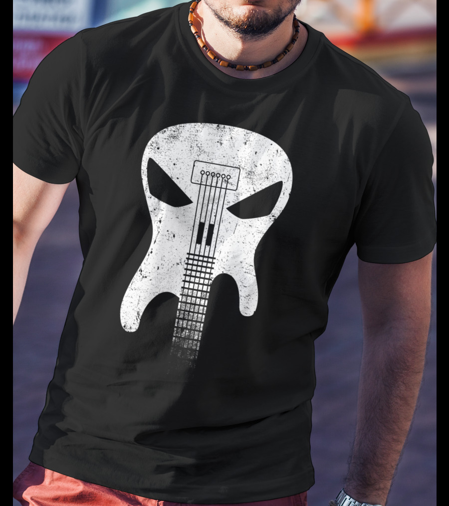 Guitar Skull Monster Classic Rock Music T-Shirt