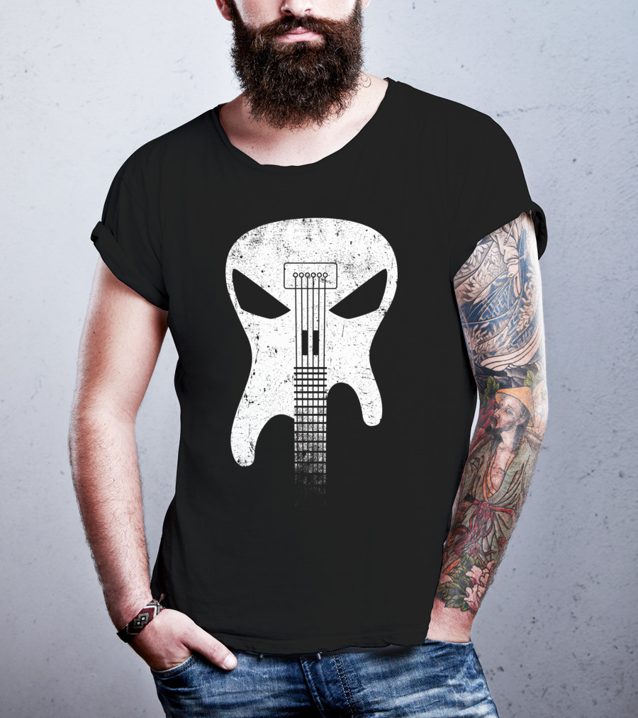 Guitar Skull Monster Classic Rock Music T-Shirt
