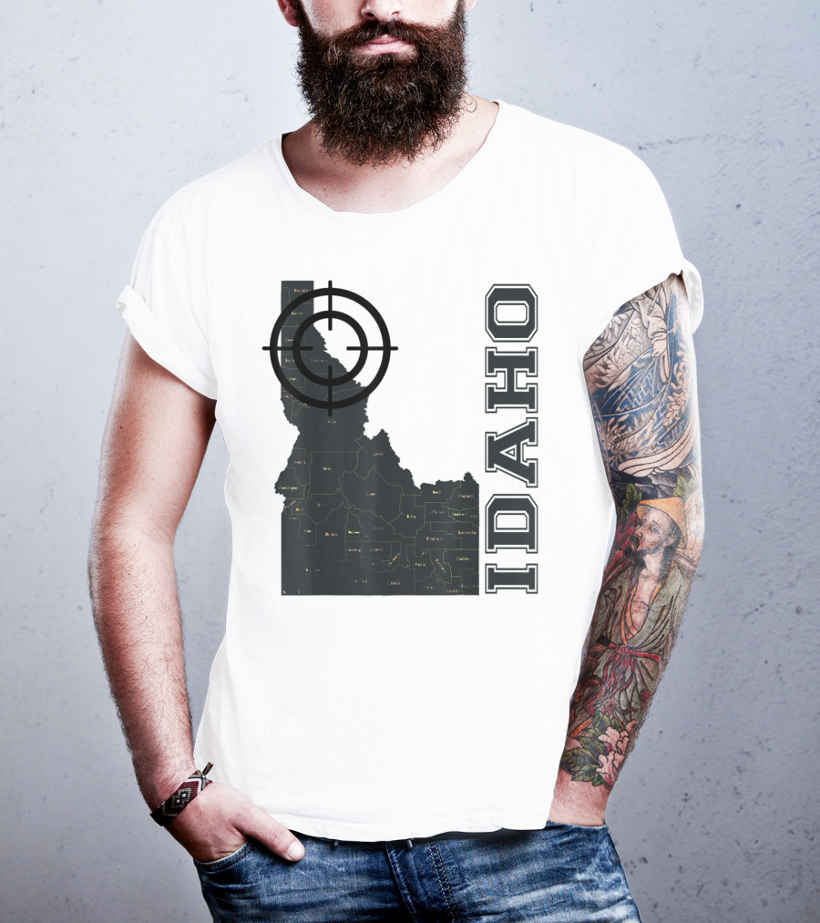 Idaho Maps Target Overlay Classic Vintage Fun T-Shirt