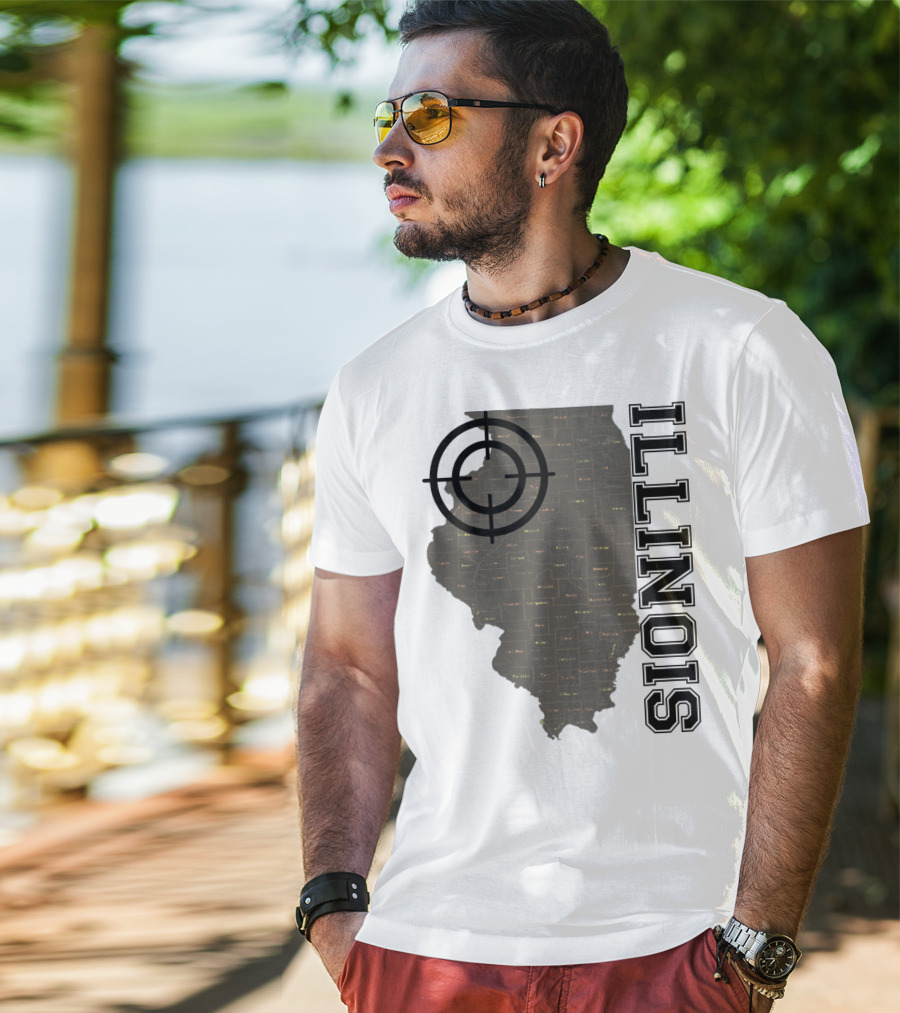 Illinois Maps Vintage Target Classic Fun T-Shirt
