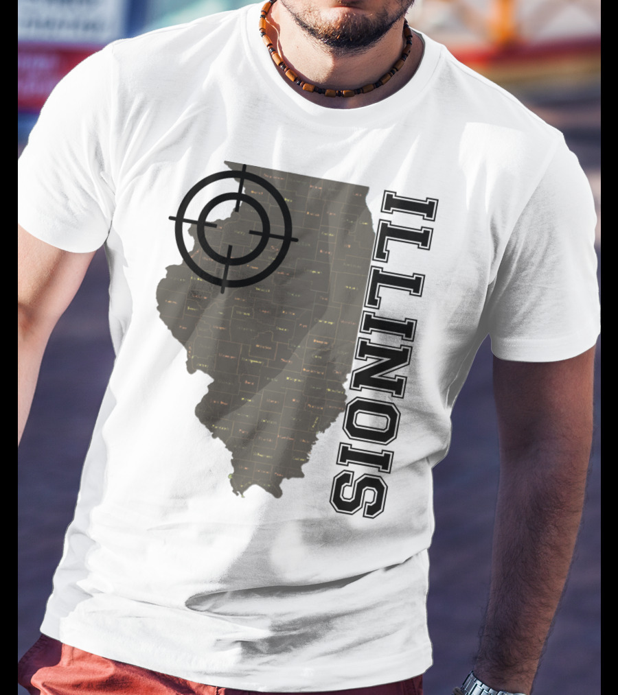 Illinois Maps Vintage Target Classic Fun T-Shirt