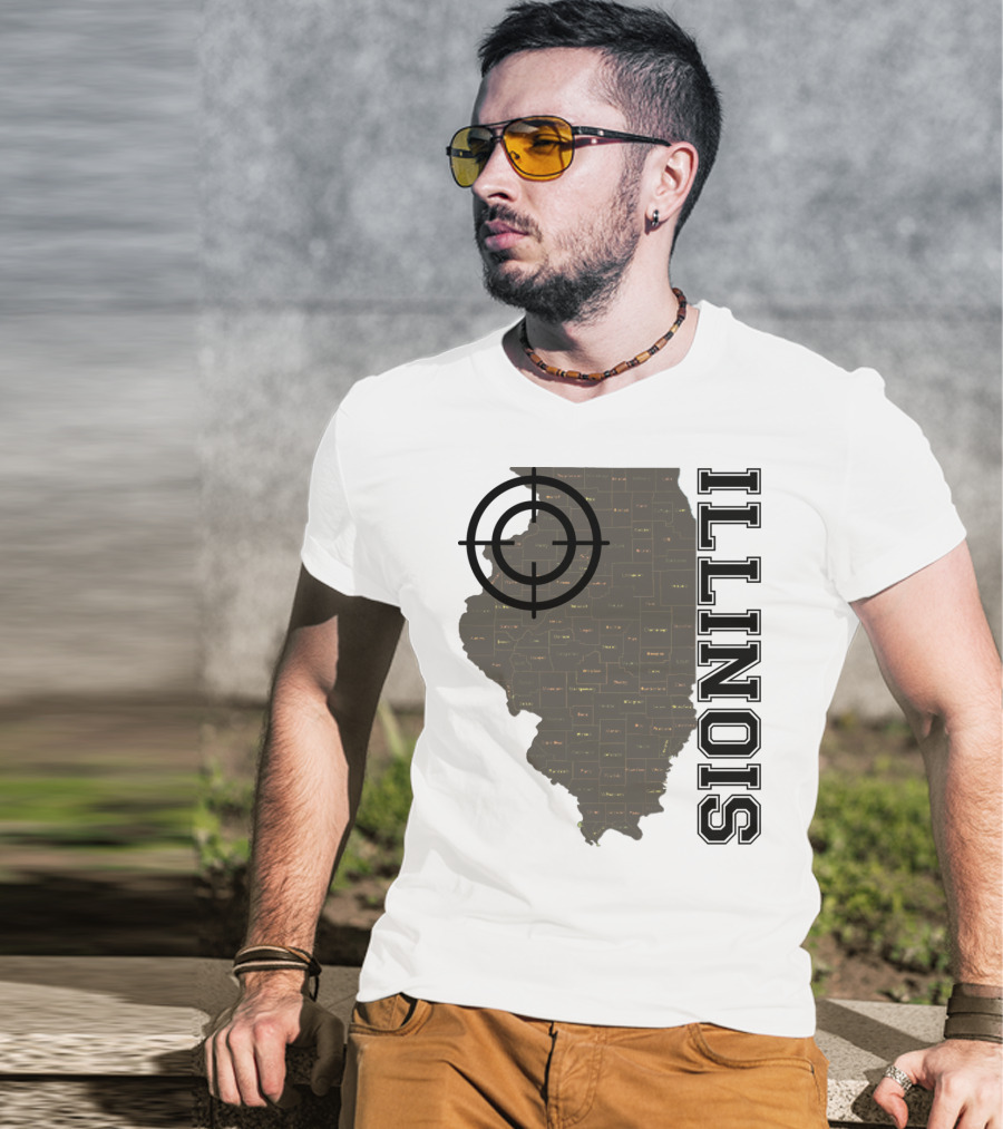 Illinois Maps Vintage Target Classic Fun T-Shirt