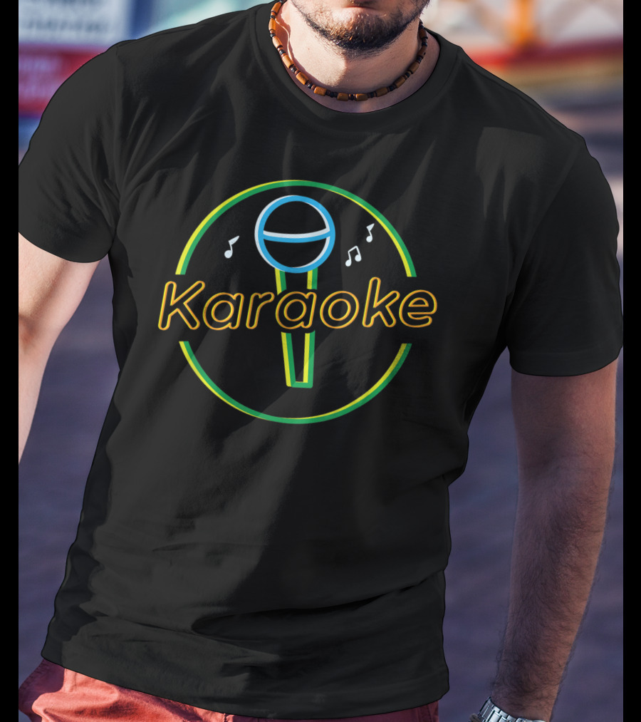 Karaoke Night Classics Microphone Music Retro Singing T-Shirt