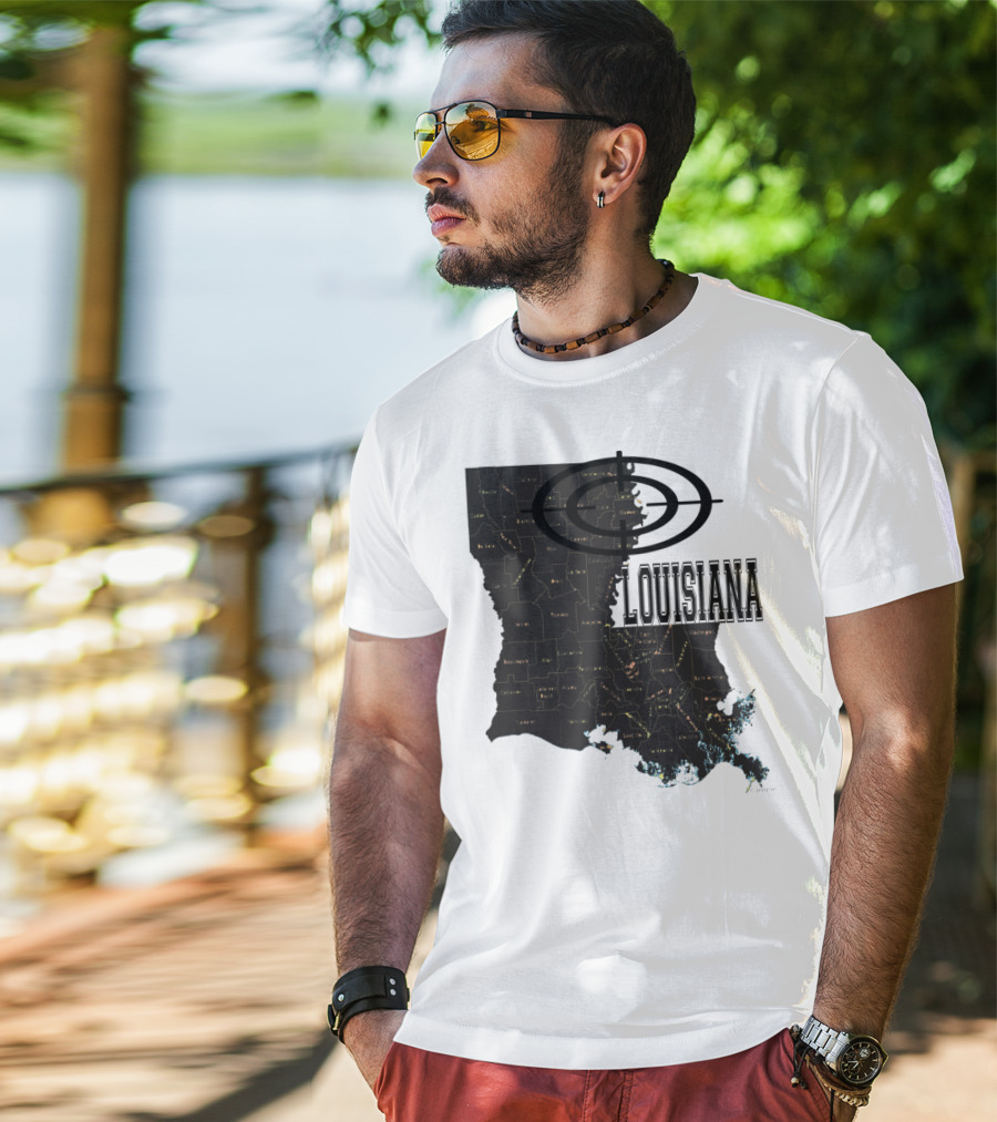 Louisiana Map Overlay Urban Classic T-Shirt