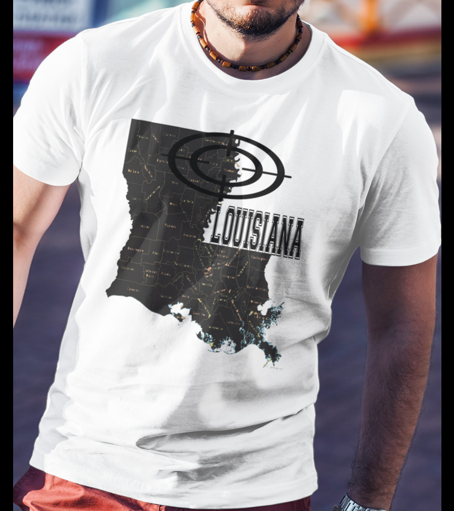 Louisiana Map Overlay Urban Classic T-Shirt