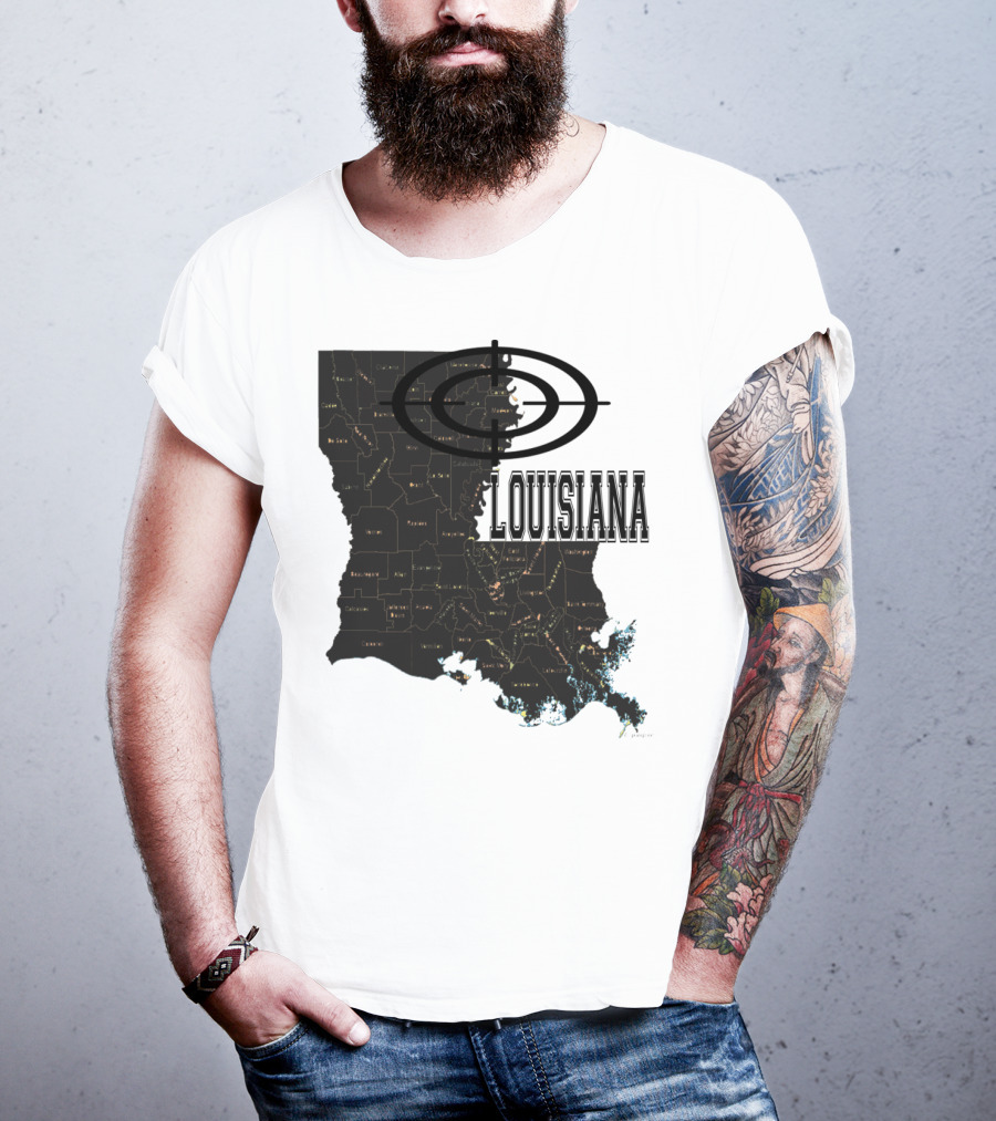 Louisiana Map Overlay Urban Classic T-Shirt