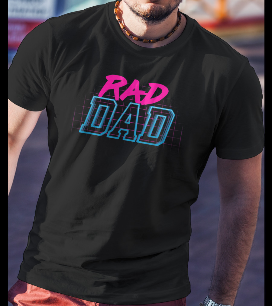 Rad Dad Retro 1980s Neon Vibes T-Shirt