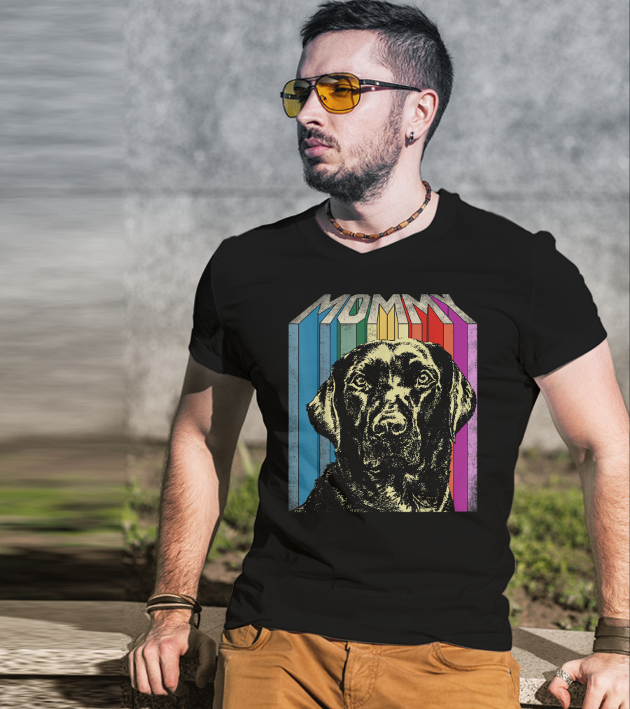 Mommy Labrador Colorful Retro T-Shirt