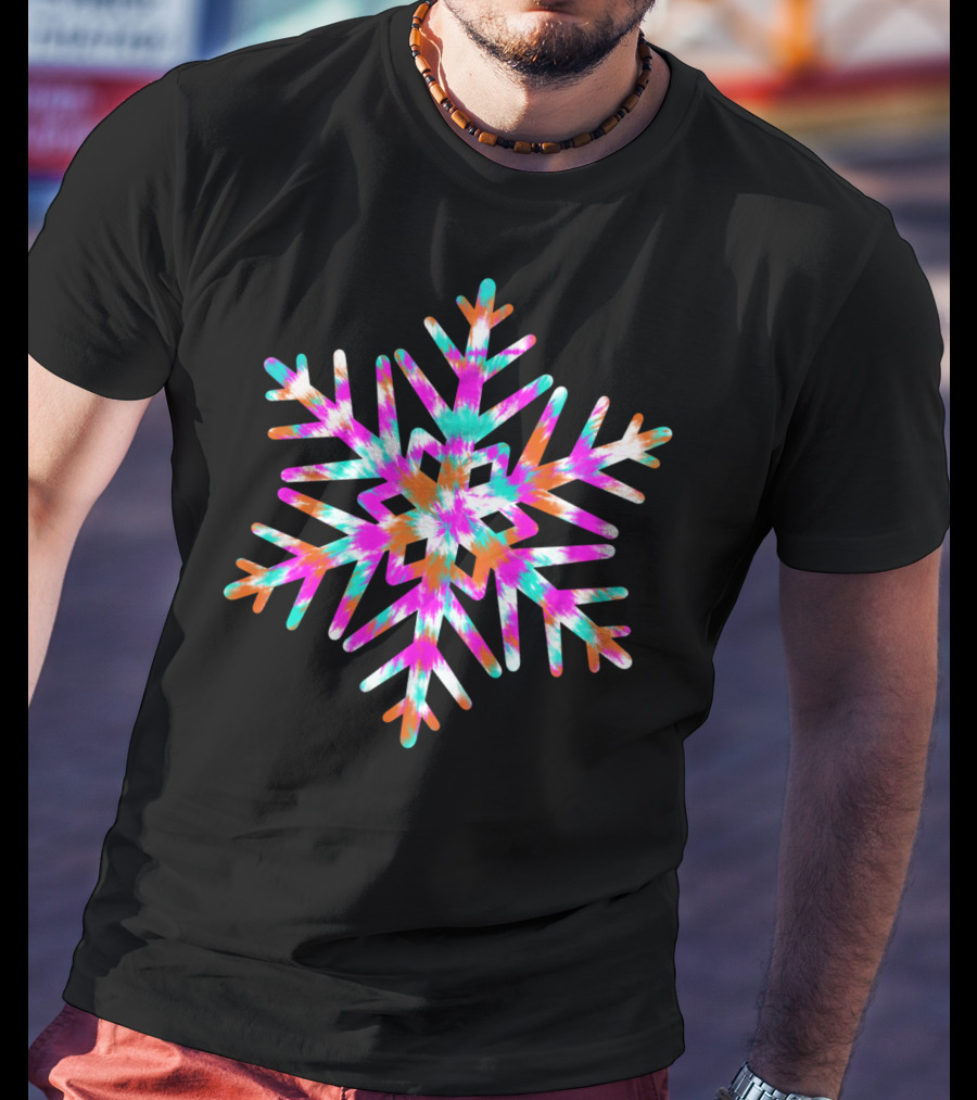 Retro Classic Tie Dye Snowflake Winter Holiday T-Shirt