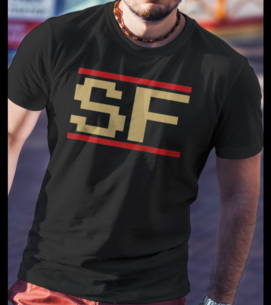 San Francisco SF Classic Football Video Game Font MK T-Shirt