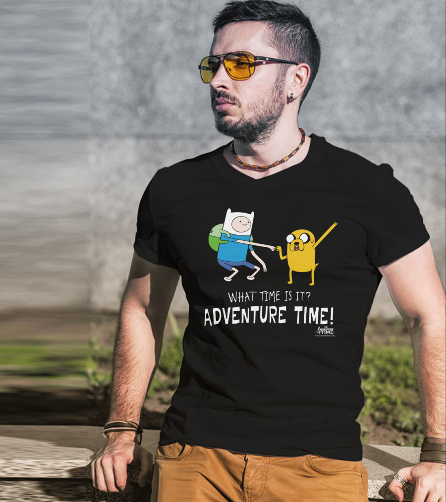 Adventure Time Finn And Jake What Time Is It Fist Bump T-Shirt