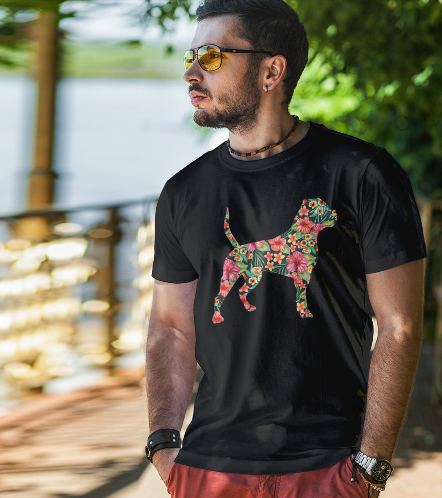 American Bulldog Tropical Floral T-Shirt
