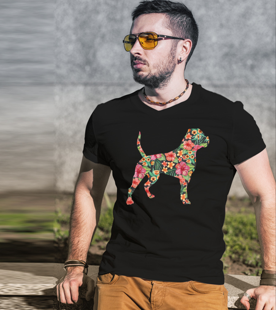 American Bulldog Tropical Floral T-Shirt