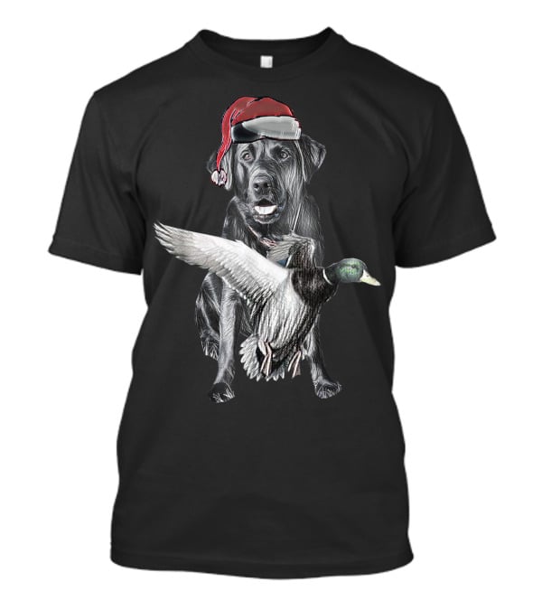 At's Miya Christmas Dog With Santa Hat And Flying Duck T-Shirt