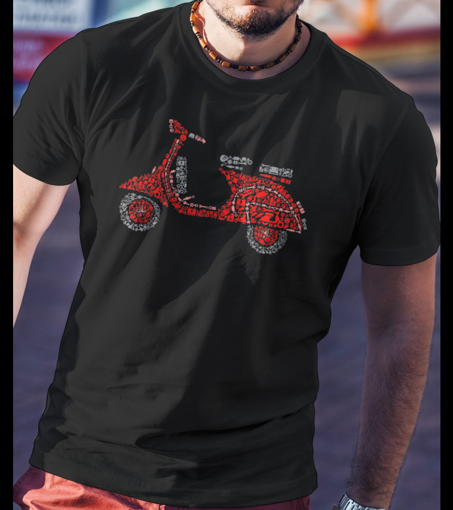 Battery Oil Key Meter Wrench Tools Red Scooter T-Shirt