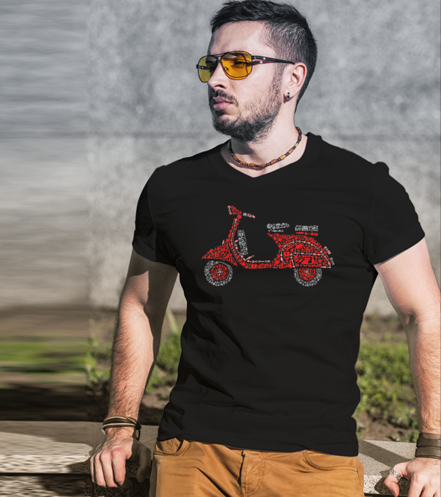 Battery Oil Key Meter Wrench Tools Red Scooter T-Shirt