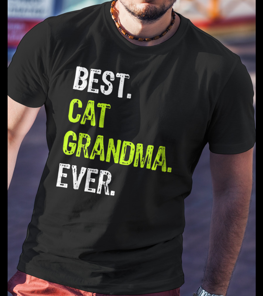Best Cat Grandma Ever Retro Funny Grandmother T-Shirt
