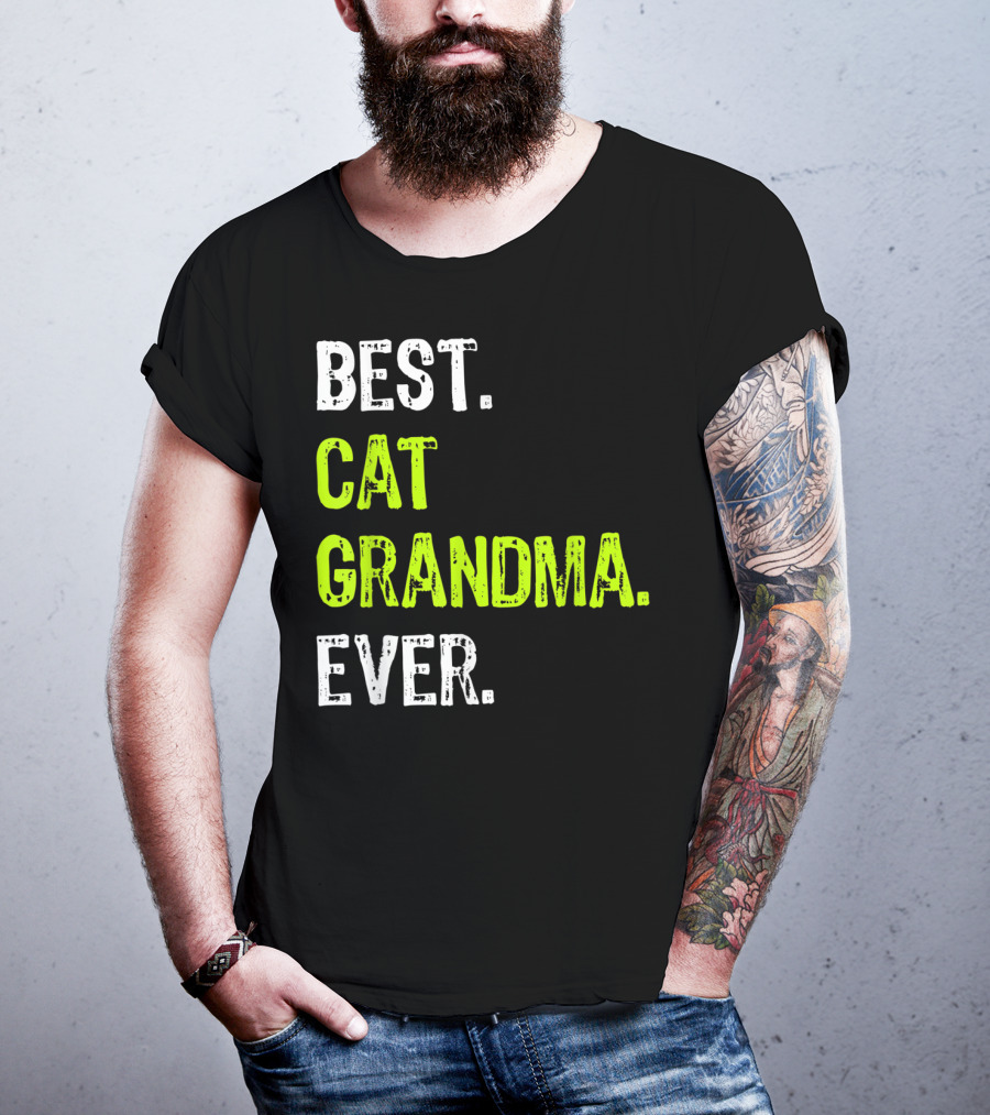 Best Cat Grandma Ever Retro Funny Grandmother T-Shirt