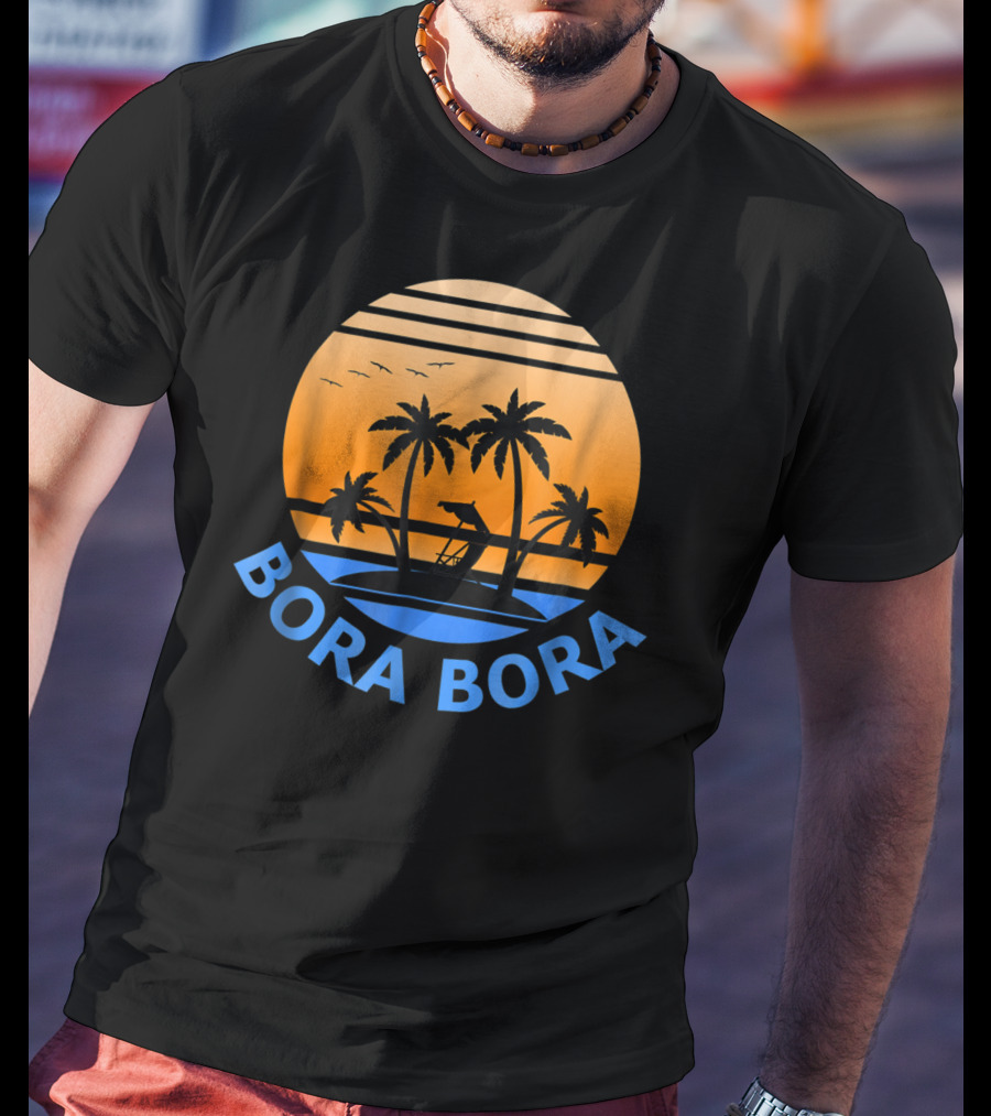 Bora Bora Paradise Island Sunset Vacation T-Shirt