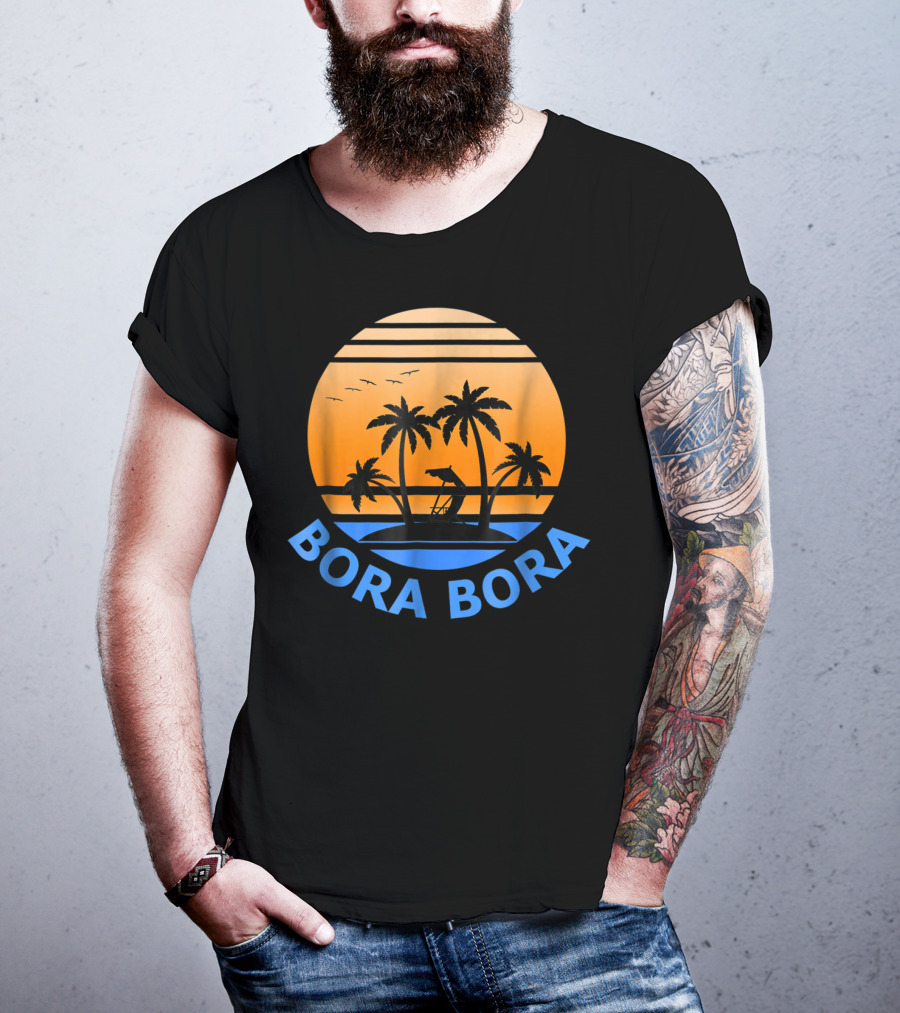 Bora Bora Paradise Island Sunset Vacation T-Shirt