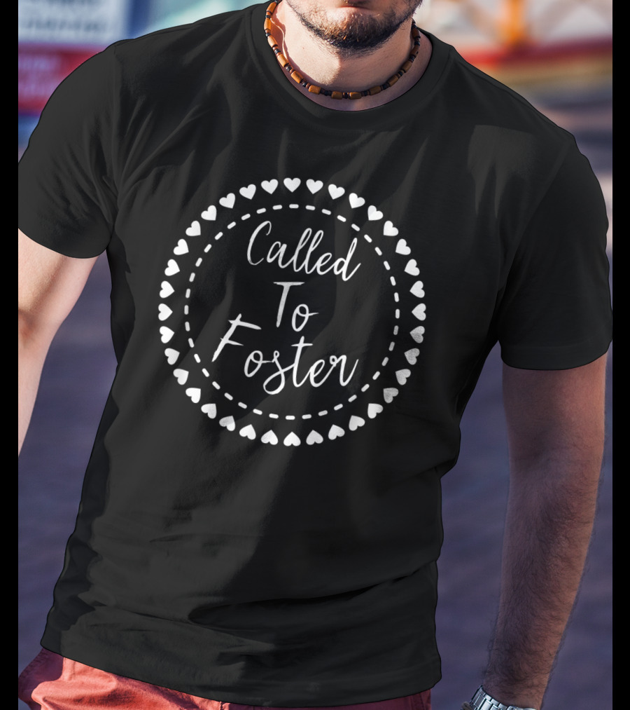 Called To Foster Heart Pattern Foster Parents T-Shirt