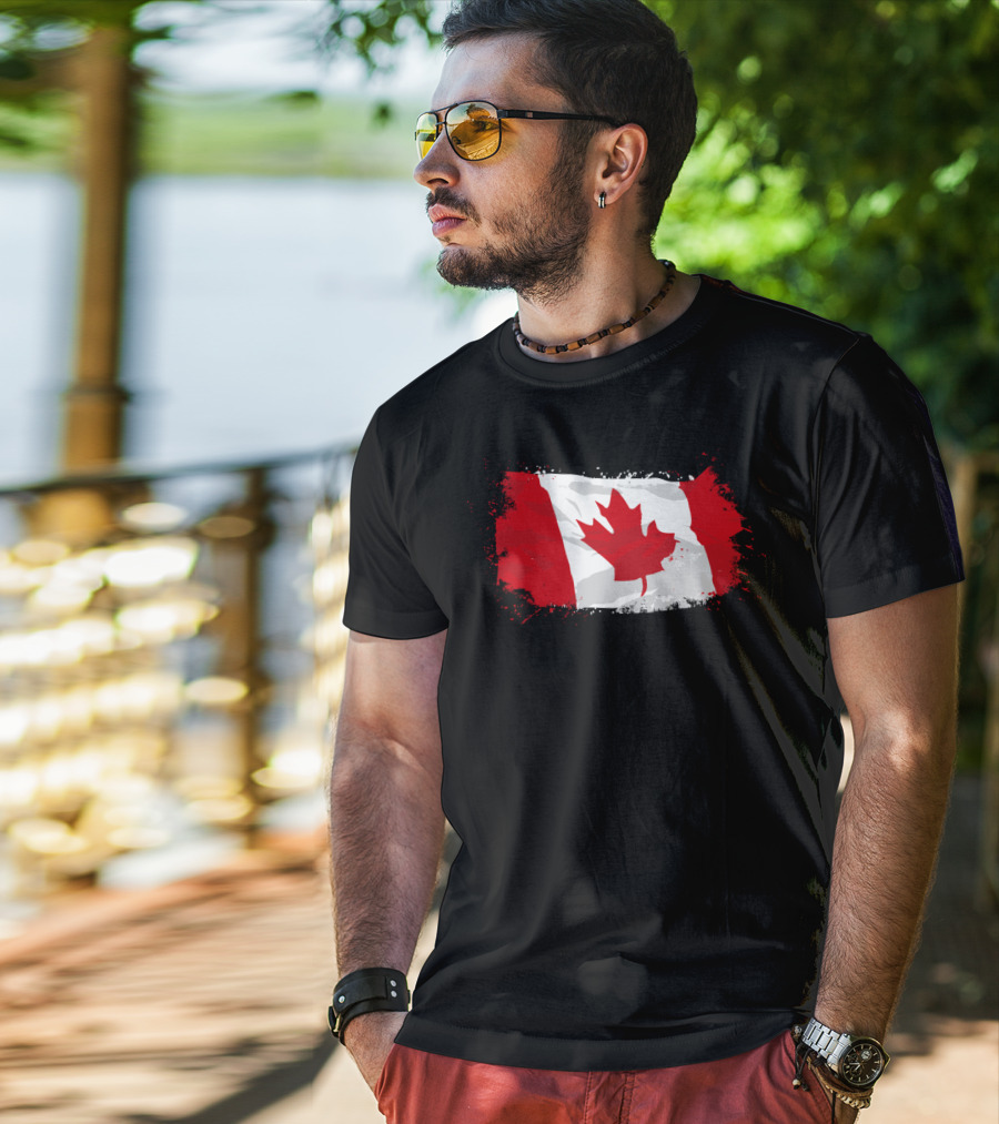 Canada Flag Iconic Maple Leaf Ensign Banner T-Shirt