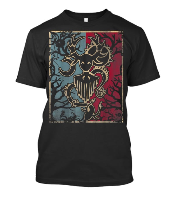 Cernunnos Horned God Celtic Pagan Mythology Symbol On Dual-Tone Background T-Shirt