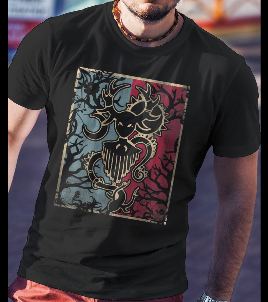 Cernunnos Horned God Celtic Pagan Mythology Symbol On Dual-Tone Background T-Shirt