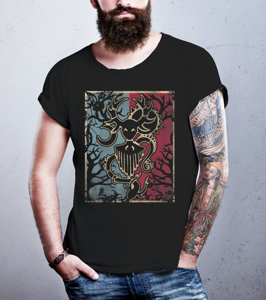 Cernunnos Horned God Celtic Pagan Mythology Symbol On Dual-Tone Background T-Shirt